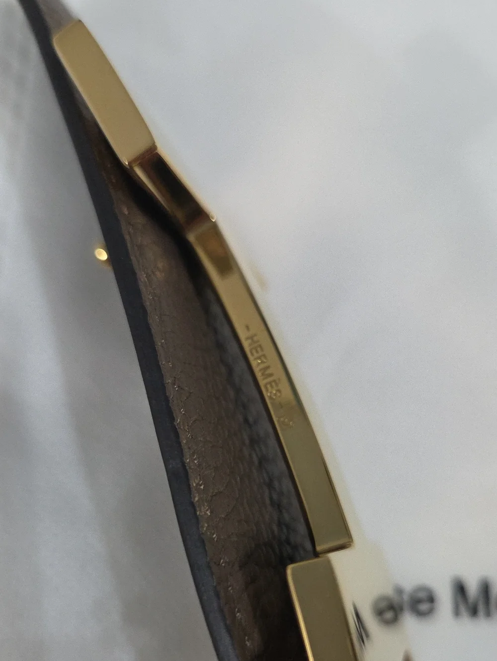 Hermes Reversible Gold H Buckle Belt Brown & Black Leather